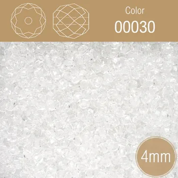 Korálek Korálky BROUŠENÉ 4mm. Barva 00030.Průhledná. Balení 120Ks.