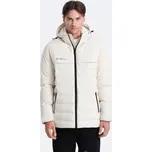 Ombre Clothing Sportovní krémová pánská zimní bunda V2 JAHP-0150