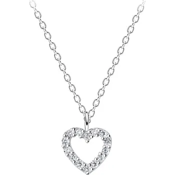 Náhrdelník Stříbrný náhrdelník Heart se Zirkony Ag 925/1000