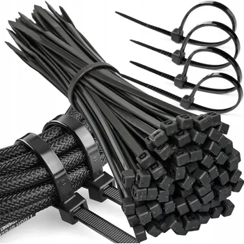 Stahovací páska SILNÉ SVORKY, STAHOVACÍ PÁSKY ČERNÉ STAHOVACÍ PÁSKY 4,8x200mm 100 KS