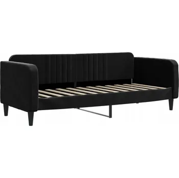 Pohovka Černá pohovka s funkcí spaní, rozměry 223 x 90 x 75 cm, samet