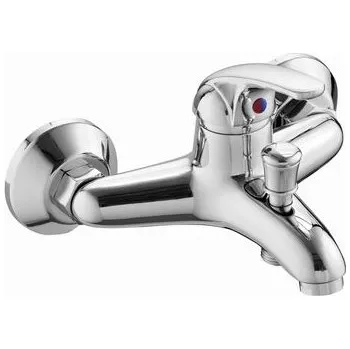 Vodovodní baterie Dvoukohoutková nástěnná vanová baterie KFA Armatura JULIA, stříbrná