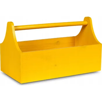 Obraz Dřevěná dekorativní bedýnka na bylinky 34x18x20,5 cm Žlutá