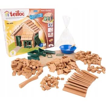ostatní stavebnice Stavebnice Cihličky Teifoc Stavěj z cihlového domu s střešní taškou 200 dílků.