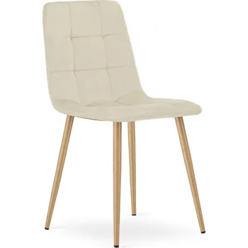 Jídelní židle Sametová jídelní židle KARA béžová - kovové nohy buk Počet židlí: 2ks