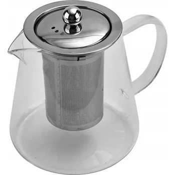 Konvice na čaj Ravi tradiční skleněná Konvice 0,95 l bezbarvá, černá