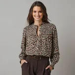 Blancheporte Košilová halenka s potiskem karamelová/černá