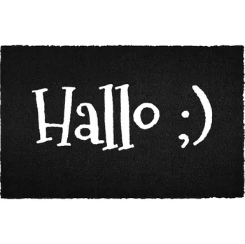 Rohožka Černá Kokosová vchodová rohožka Dekorativní | Ahoj Dárek 40x60 cm