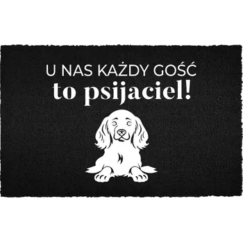 Rohožka KOKOSOVÁ VSTUPNÍ ROHOŽKA 40X60 STYLOVÝ ČERNÝ POTISK DEKORACE