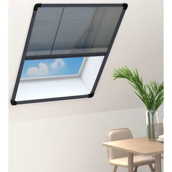 Síť proti hmyzu vidaXL Plisovaná okenní síť proti hmyzu hliník 60 x 80 cm [142610] Barva: antracitová