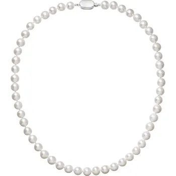 Náhrdelník Evolution Group s.r.o. Perlový náhrdelník z říčních perel se zapínáním z bílého 14 karátového zlata 822003.1 bílý Záponky: Bílé zlato 9269B