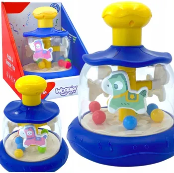 Hračka pro nejmenší KOLOTOČ HRACÍ SKŘÍŇKA PRO MIMINKA KÁČA S KULIČKAMI KONÍCI DÁREK WOOPIE BABY