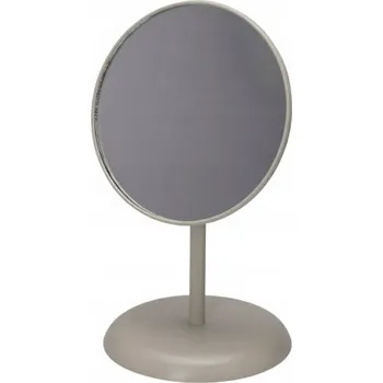 Zrcadlo KOSMETICKÉ ZRCADLO SKLENĚNÉ SE ŽELEZNOU ZÁKLADNOU 7,5X19X25CM BÉŽOVÉ