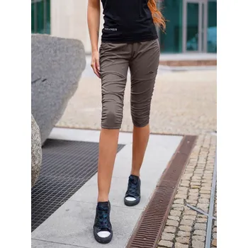 Dámské kalhoty NEYWER Dámské sportovní 3/4 řasené kalhoty cappuccino EG723 Velikost: L