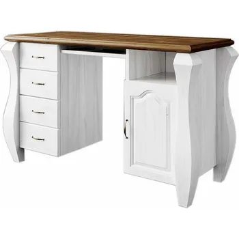 Psací stůl Psací stůl Ludvík 1D4S - masiv borovice Odstín: Borovice přírodní