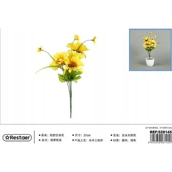 umělá květina Rest.aer - Kytice 5 větví slunečnice 37 CM