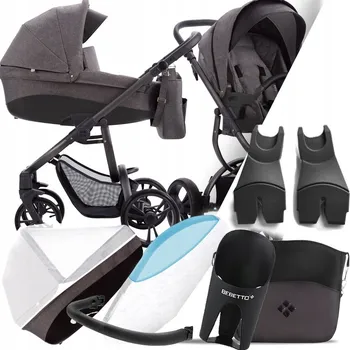 Kočárek KOČÁREK 2V1 BEBETTO HOLLAND 01 ŠEDÁ (GR) + ADAPTÉRY PRO AUTOSEDAČKU