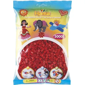 Dětské navlékací korálky Korálky Hama MIDI 3000 201-22 tmavě červené