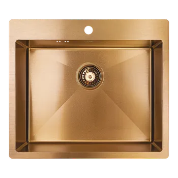 Kuchyňský dřez Laveo Marmara, 1-komorový nerezový dřez 510x590x200 mm, měděná, LAV-SAM_810T