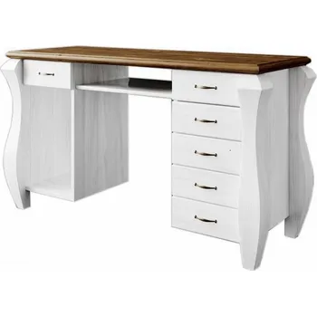 Psací stůl Psací stůl Ludvík 6S - masiv borovice Odstín: Dub