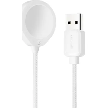 ESSAGER magnetický nabíjecí kabel - USB-A na magnetický puk pro Apple Watch - 1 m - bílý