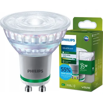 Žárovka LED žárovka GU10 1,2W = 35W 215lm 179lm/W 4000K NEUTRÁLNÍ BÍLÁ TŘÍDA A PHILIPS