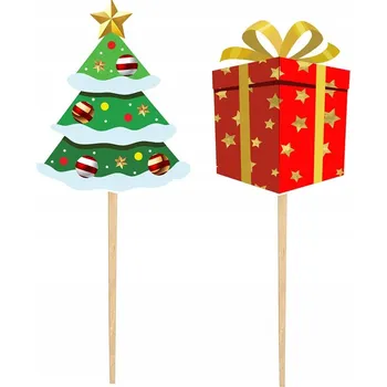 Vánoční dekorace Vánoční zapichovací dekorace vánoční stromeček 12 Ks