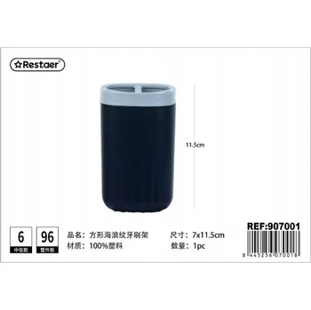 Držák na kartáček Stylový Černý Držák na Kartáčky s Vzorovanou Vlnkou