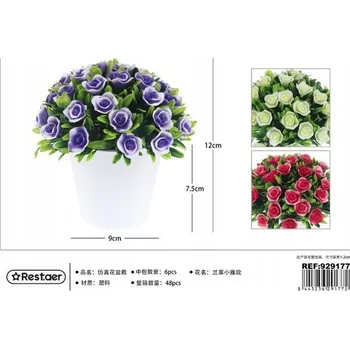 umělá květina Rest.aer-Květináč Růže malé 12 cm