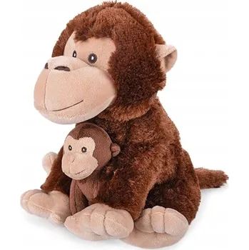 plyšák Opice plyšová 25 cm sedící s mládětem