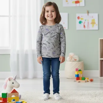 Dívčí oblečení Dívčí tričko šedé Sezon M05