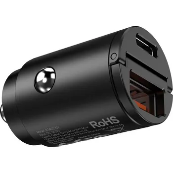 Mobilní telefon RhinoTech MINI Nabíječka do auta USB-C + USB-A 30W černá