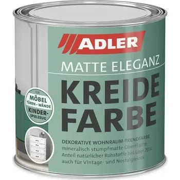 Lak na dřevo Adler Kreidefarbe bílá 0,375 L - křídová barva (Dekorační matná vodou ředitelná barva s vysokým podílem křídy)