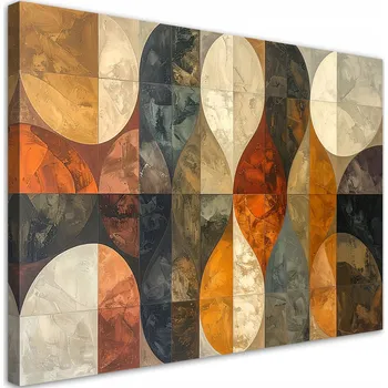 Obraz Obraz do obýváku ložnice, Geometrická abstrakce v béžovo-hnědé barvě 30x20