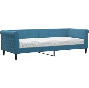 Pohovka Modrá rozkládací pohovka s matrací 229 x 90 x 68 cm