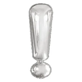 Balónek Foliový symbol Vykřičník stříbrný 100 cm - Amscan