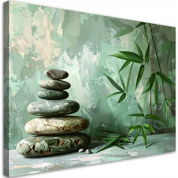 Obraz Obraz do obýváku, ložnice, kanceláře, Zen kameny, spa, bambus imitace 30x20