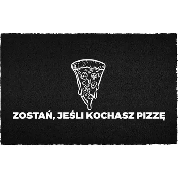 Rohožka KOKOSOVÁ VSTUPNÍ ROHOŽKA 40X60 ČERNÁ HIT NÁPIS MILUJETE PIZZU? ZŮSTAŇTE