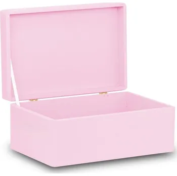 Obraz Dřevěná dekorativní bedýnka 30x20x13,5 cm bez úchytů, růžová