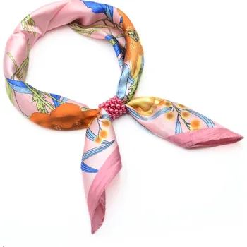 Šátek Magotex Šátek se sponkou Letuška Light - růžový s květy