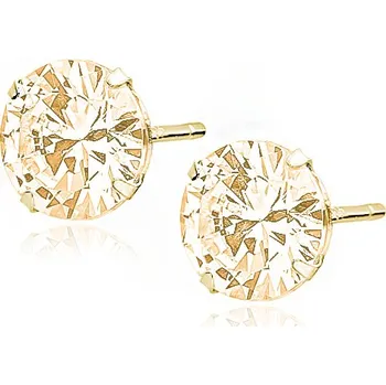 Náušnice Olivie Stříbrné náušnice 8mm CHAMPAGNE 7553 Ag 925; ≤1,7 g.