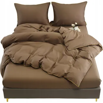 Povlečení SADA POVLEČENÍ Z MAKO SATÉNU S LEMOVÁNÍM 160x200 BÉŽOVÁ