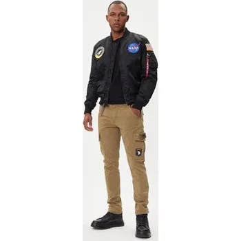 Pánské kalhoty Alpha Industries Kalhoty z materiálu Petrol Patch 178207 Zelená Slim Fit 30