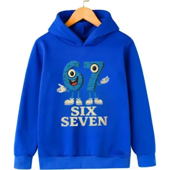 Chlapecký svetr Six Seven "Level 67 Chaos" dětská mikina s potiskem (mix barev) Barva: modrá, Velikost: 120