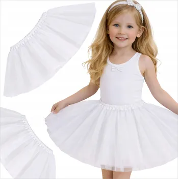 Dámská sukně TYLOVÁ SUKNĚ PRO DÍVKY BALETKA TUTU VOLÁNKY POHODLNÁ BÍLÁ