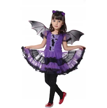 Karnevalový kostým KARNEVALOVÝ KOSTÝM PRO DĚTI ČARODĚJNICE NETOPÝR VAMPIRINA 110-120 CM