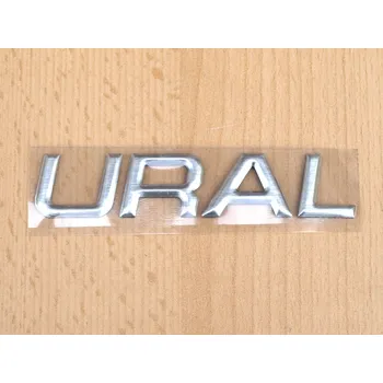 Znak automobilu Logo nápis "URAL" (stříbrné, písmena)