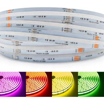 LED páska COB pásek 768 LED/m RGBW CW 15W/m 12V IP20 5m 4IN1 jednolitý vícebarevný