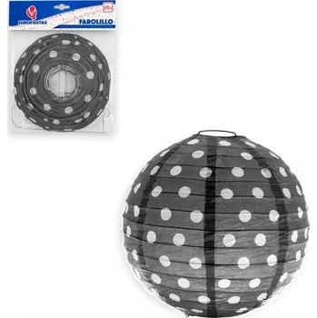 Obraz Lampión kulatý 20 cm puntíky černé
