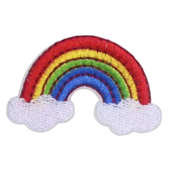 Nažehlovací nášivka - obláčky s duhou (5,5 x 3,4 cm)